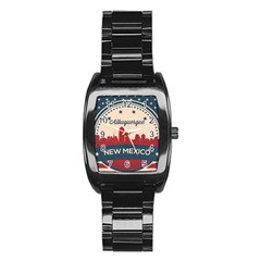 Retro  Albuquerque New Mexico Skyline Stainless Steel Barrel Watch by Bigfootshirtshop