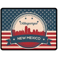 Retro  Albuquerque New Mexico Skyline Double Sided Fleece Blanket (large)  by Bigfootshirtshop