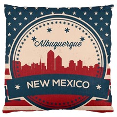 Retro  Albuquerque New Mexico Skyline Large Flano Cushion Case (one Side) by Bigfootshirtshop