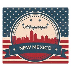 Retro  Albuquerque New Mexico Skyline Double Sided Flano Blanket (small)  by Bigfootshirtshop