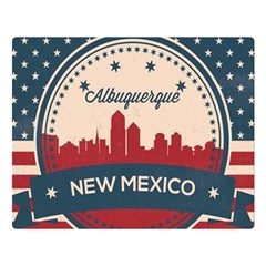 Retro  Albuquerque New Mexico Skyline Double Sided Flano Blanket (large)  by Bigfootshirtshop