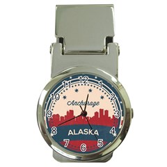 Retro Anchorage Alaska Skyline Money Clip Watches by Bigfootshirtshop