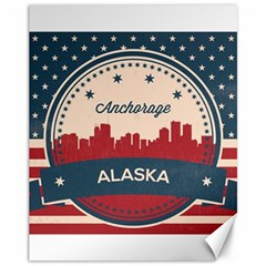 Retro Anchorage Alaska Skyline Canvas 11  X 14   by Bigfootshirtshop