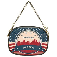 Retro Anchorage Alaska Skyline Chain Purses (one Side)  by Bigfootshirtshop