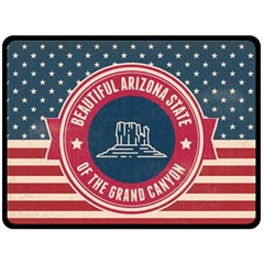 Retro Arizona Grand Canyon State Fleece Blanket (large)  by Bigfootshirtshop