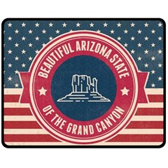 Retro Arizona Grand Canyon State Fleece Blanket (medium)  by Bigfootshirtshop