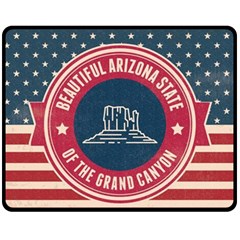 Retro Arizona Grand Canyon State Double Sided Fleece Blanket (medium)  by Bigfootshirtshop