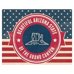 Retro Arizona Grand Canyon State Double Sided Flano Blanket (medium)  by Bigfootshirtshop