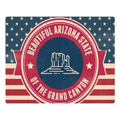 Retro Arizona Grand Canyon State Double Sided Flano Blanket (large)  by Bigfootshirtshop