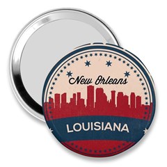 New Orleans Retro Skyline 3  Handbag Mirrors by Bigfootshirtshop