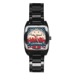 New Orleans Retro Skyline Stainless Steel Barrel Watch by Bigfootshirtshop