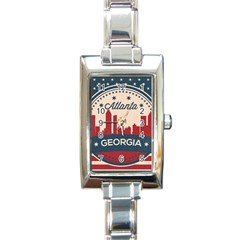 Retro Atlanta Georgia Skyline Rectangle Italian Charm Watch by Bigfootshirtshop