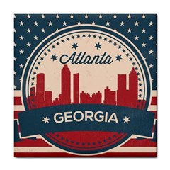 Retro Atlanta Georgia Skyline Tile Coasters by Bigfootshirtshop