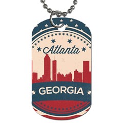 Retro Atlanta Georgia Skyline Dog Tag (one Side) by Bigfootshirtshop