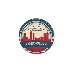 Retro Atlanta Georgia Skyline Golf Ball Marker (4 Pack) by Bigfootshirtshop