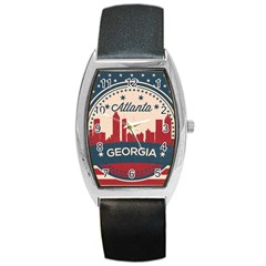 Retro Atlanta Georgia Skyline Barrel Style Metal Watch by Bigfootshirtshop