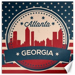 Retro Atlanta Georgia Skyline Canvas 12  X 12   by Bigfootshirtshop