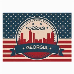 Retro Atlanta Georgia Skyline Large Glasses Cloth (2-side) by Bigfootshirtshop