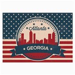 Retro Atlanta Georgia Skyline Large Glasses Cloth (2-Side) Front