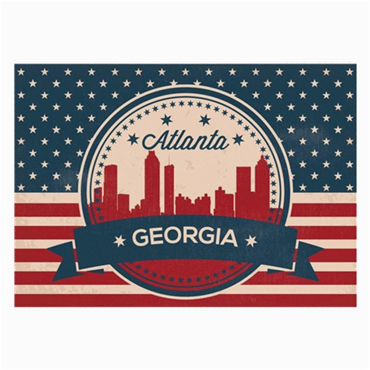 Retro Atlanta Georgia Skyline Large Glasses Cloth (2-Side)