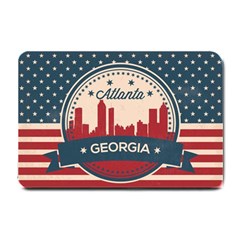 Retro Atlanta Georgia Skyline Small Doormat  by Bigfootshirtshop