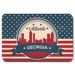 Retro Atlanta Georgia Skyline Large Doormat  by Bigfootshirtshop