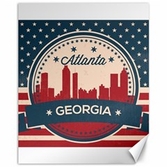 Retro Atlanta Georgia Skyline Canvas 11  X 14   by Bigfootshirtshop