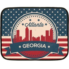 Retro Atlanta Georgia Skyline Double Sided Fleece Blanket (mini)  by Bigfootshirtshop