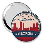 Retro Atlanta Georgia Skyline 3  Handbag Mirrors Front