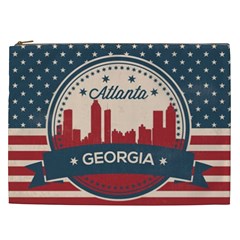 Retro Atlanta Georgia Skyline Cosmetic Bag (xxl)  by Bigfootshirtshop