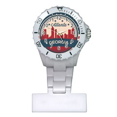 Retro Atlanta Georgia Skyline Plastic Nurses Watch by Bigfootshirtshop