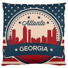 Retro Atlanta Georgia Skyline Standard Flano Cushion Case (one Side) by Bigfootshirtshop