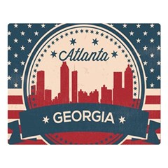 Retro Atlanta Georgia Skyline Double Sided Flano Blanket (large)  by Bigfootshirtshop