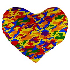 Homouflage Gay Stealth Camouflage Large 19  Premium Heart Shape Cushions by PodArtist