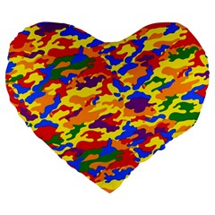 Homouflage Gay Stealth Camouflage Large 19  Premium Flano Heart Shape Cushions by PodArtist