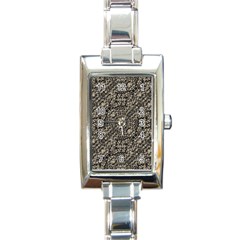 Animal Print Camo Pattern Rectangle Italian Charm Watch by dflcprints