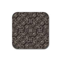 Animal Print Camo Pattern Rubber Coaster (square)  by dflcprints