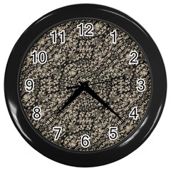 Animal Print Camo Pattern Wall Clocks (black) by dflcprints