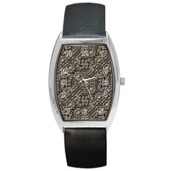 Animal Print Camo Pattern Barrel Style Metal Watch by dflcprints