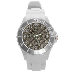 Animal Print Camo Pattern Round Plastic Sport Watch (l) by dflcprints