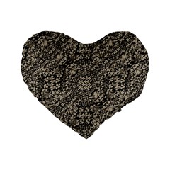 Animal Print Camo Pattern Standard 16  Premium Flano Heart Shape Cushions by dflcprints