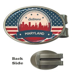 Retro Baltimore Maryland Skyline Money Clips (oval)  by Bigfootshirtshop