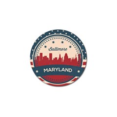 Retro Baltimore Maryland Skyline Golf Ball Marker (10 Pack) by Bigfootshirtshop