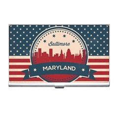 Retro Baltimore Maryland Skyline Business Card Holders by Bigfootshirtshop