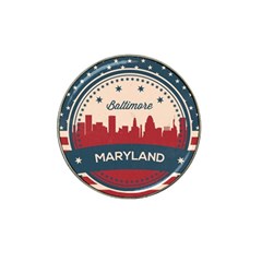 Retro Baltimore Maryland Skyline Hat Clip Ball Marker (4 Pack) by Bigfootshirtshop