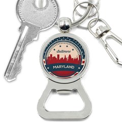 Retro Baltimore Maryland Skyline Button Necklaces by Bigfootshirtshop