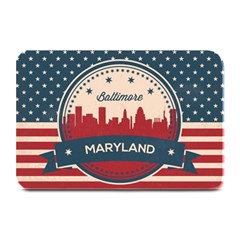 Retro Baltimore Maryland Skyline Plate Mats by Bigfootshirtshop