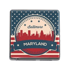 Retro Baltimore Maryland Skyline Memory Card Reader (square) by Bigfootshirtshop