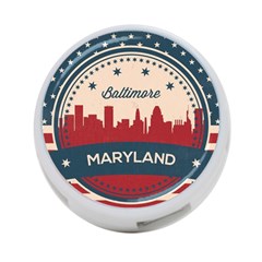 Retro Baltimore Maryland Skyline 4-port Usb Hub (two Sides)  by Bigfootshirtshop