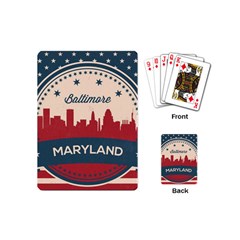 Retro Baltimore Maryland Skyline Playing Cards (mini)  by Bigfootshirtshop